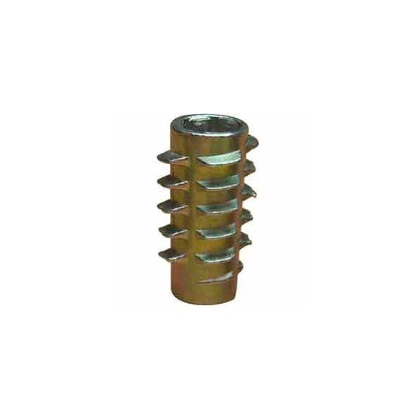Hex Drive Threaded Insert, M8-1.25 Int Thrd Sz, 13 mm L, Zinc Alloy, 25 PK, E-Z Lok, Mfr#: 808125-13
